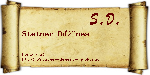 Stetner Dénes névjegykártya