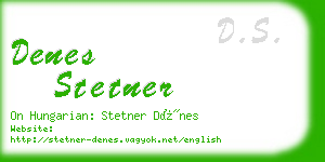 denes stetner business card